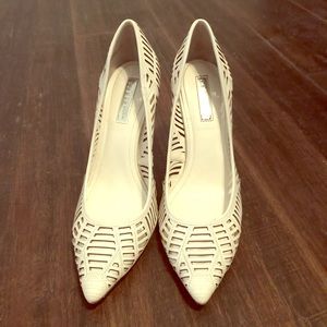 BCBG White Pumps